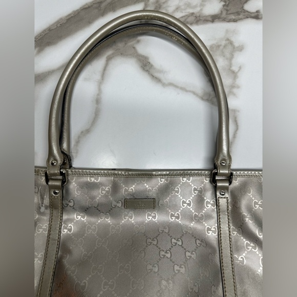Authentic GUCCI GG implementation Tote Bag Silver w/COA - Picture 15 of 15